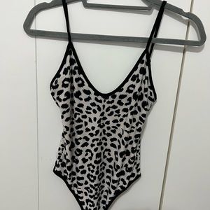 Superdown cow print body suit, size small